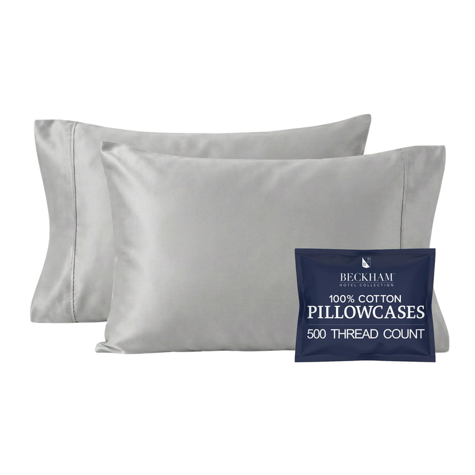 Beckham Hotel Collection queen pillowcases set of 2 with cool-touch fabric for breathable comfort.
