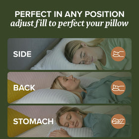 Beckham Hotel Collection pillow works for stomach sleepers with low-loft option.