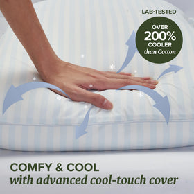 Beckham Summer Sanctuary King Pillow with extra fill bag demonstrating customizable loft