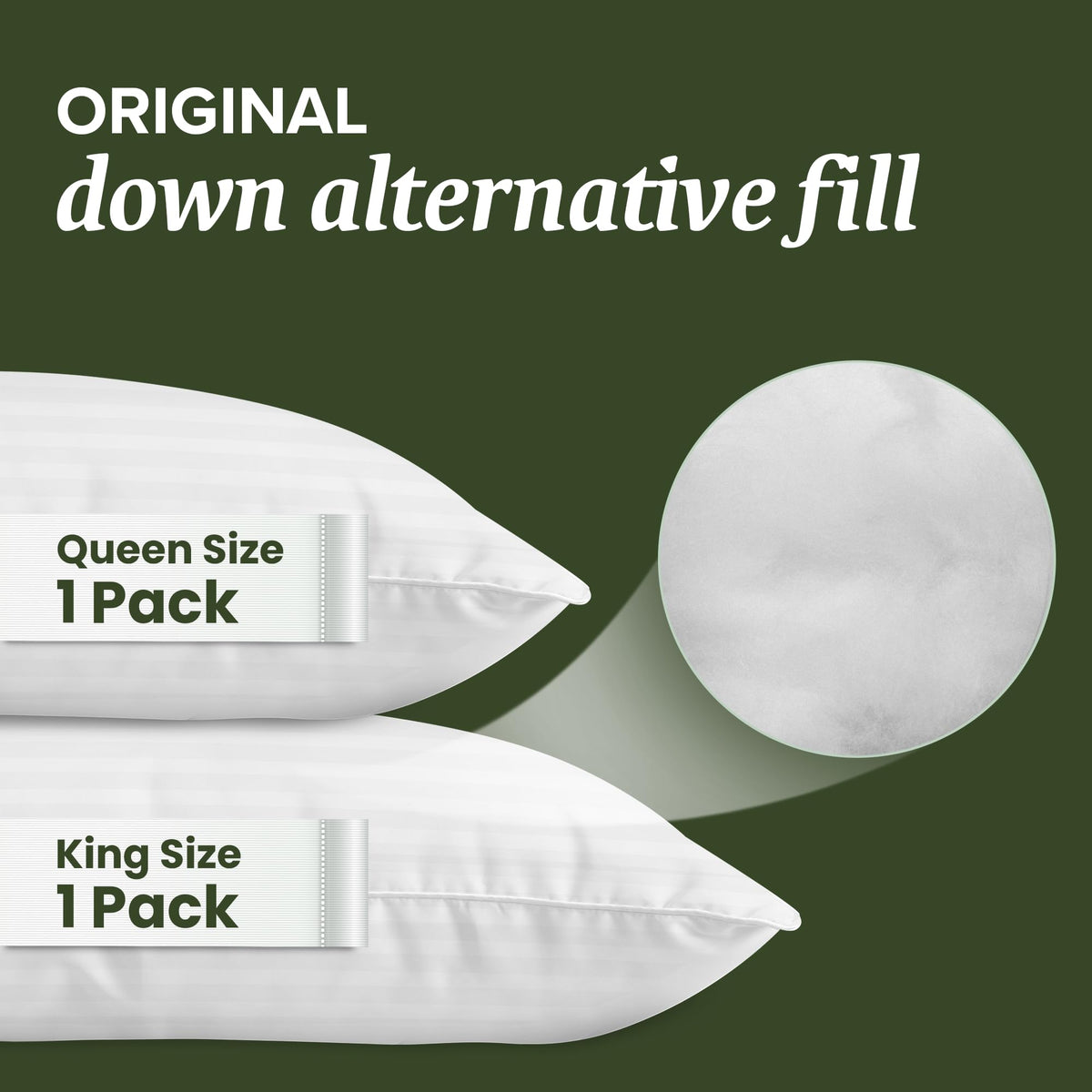 Beckham pillow unzipped to add or remove fill for personalized height