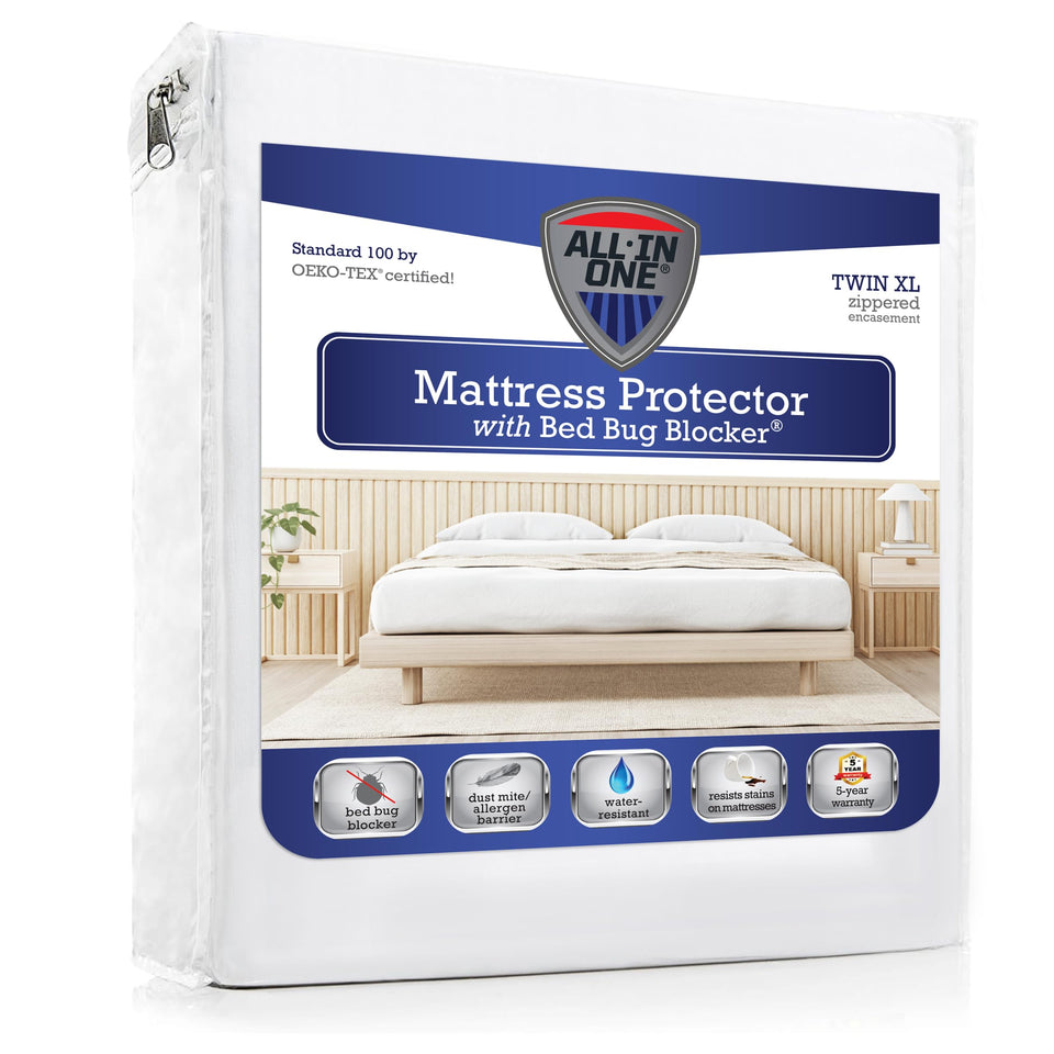 Bed Bug Blocker all-in-one mattress protector zippered encasement closeup showing secure closure