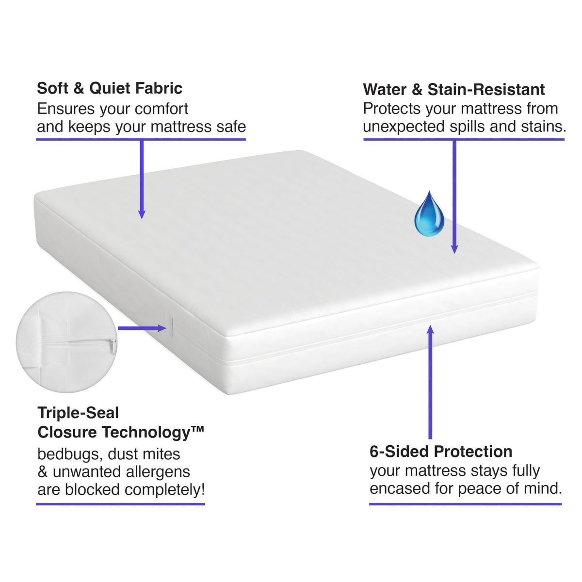 Bed Bug Blocker Twin XL encasement water and stain resistance guarding a mattress