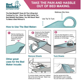 Bed MadeEZ curved handle design for comfortable grip during lifting.