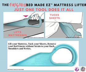 Bed MadeEZ lifts the mattress about 4 inches to create a working space.