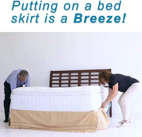 Nail-friendly sheet tucking with Bed MadeEZ tip for crisp edges.