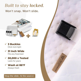 Bedbinder DeLuxe adjustable-bed-compatible design adapts to movement without bulk