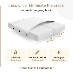 Bedbinder DeLuxe soft low-profile slide stopper sits under bedding for comfort