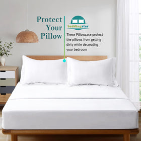 Beddingstar king pillow shams stitching detail highlights durable high-strength seams.