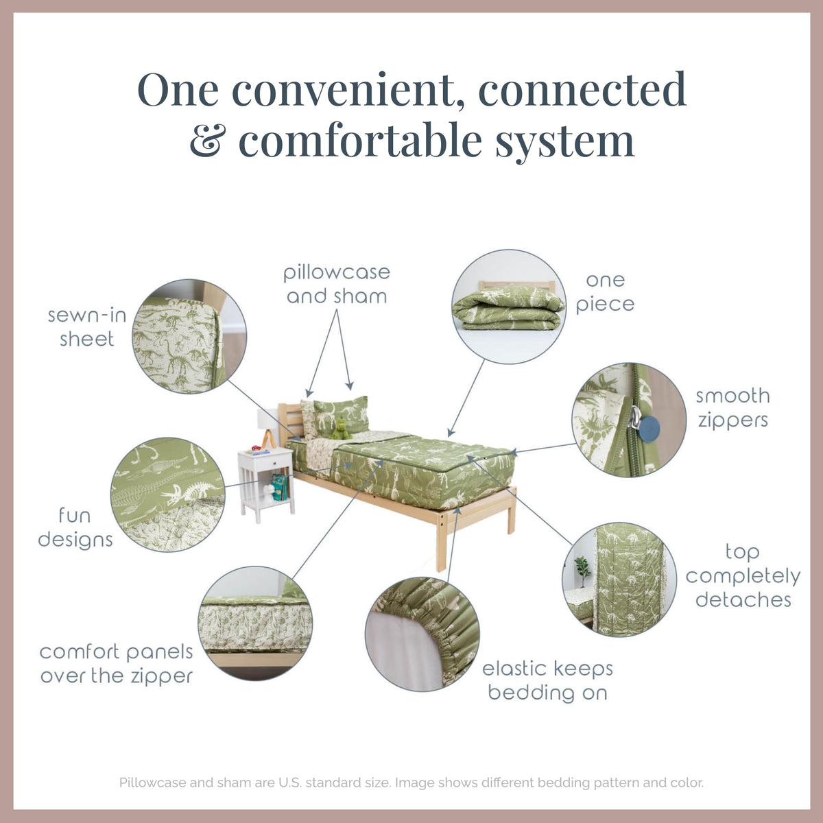 Beddy's Flower Blossoms comforter draped over a twin bed for warm softness.