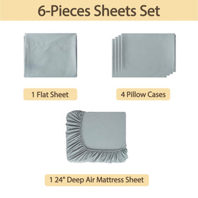 Bedecor air mattress sheet set queen on bed gray finish enhances a bed-like look