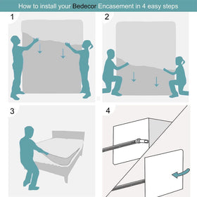 Cozy bedroom scene highlights versatile use for dorms, homes, and hosts