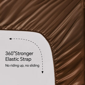 BEDELITE brown satin sheets in a modern bedroom for cozy style