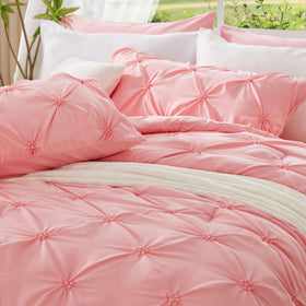 BEDELITE Pink Comforter Boho floral design detail adds chic decor potential