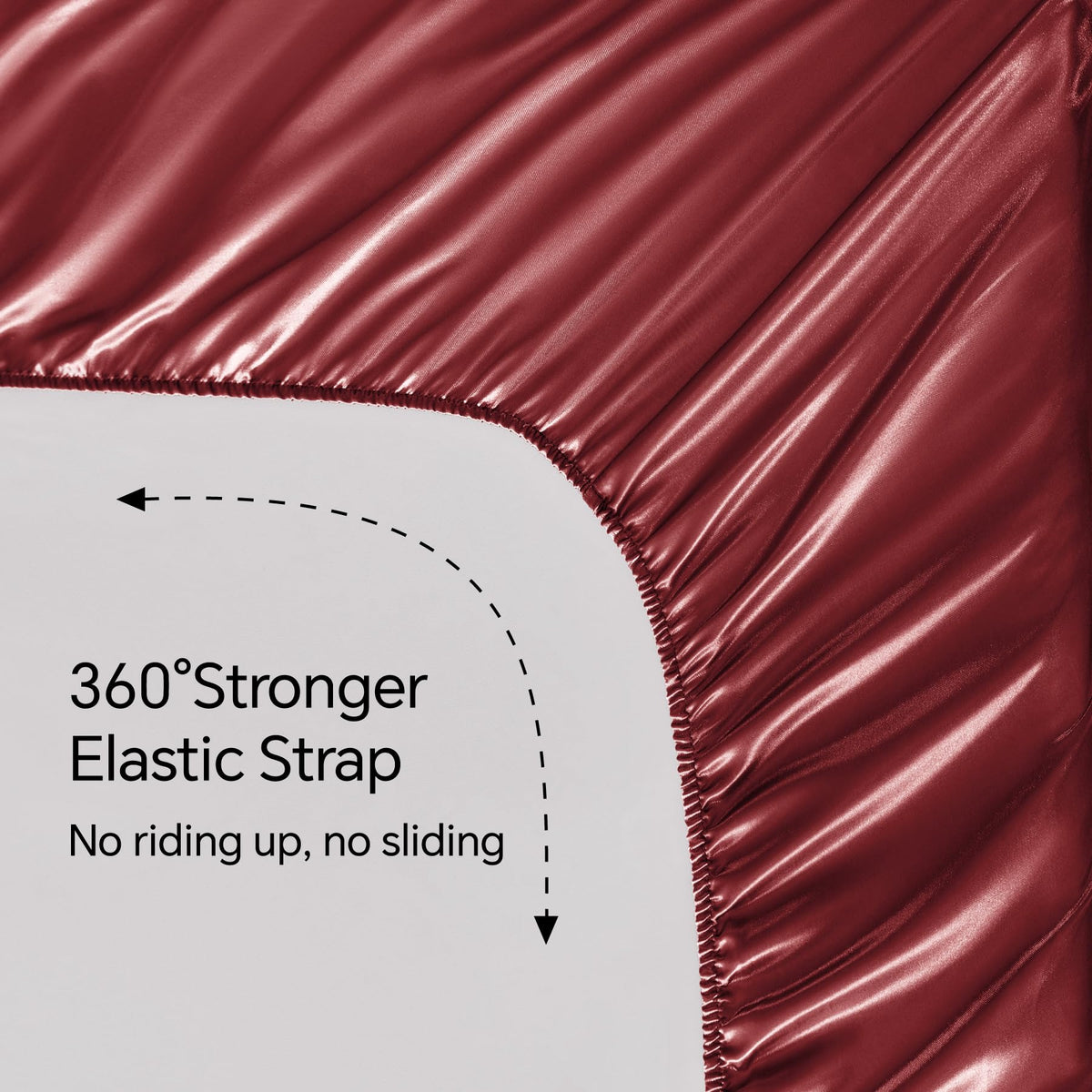 BEDELITE burgundy satin sheets styled on a bed enhance bedroom aesthetics.