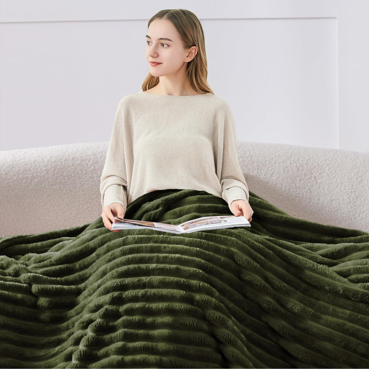 BEDELITE couch snuggle blanket ideal for naps and TV time.
