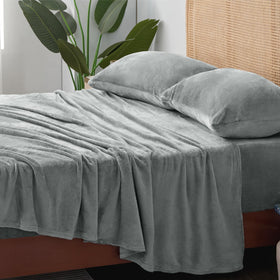 BEDELITE king grey flannel sheets create an inviting bedroom vibe