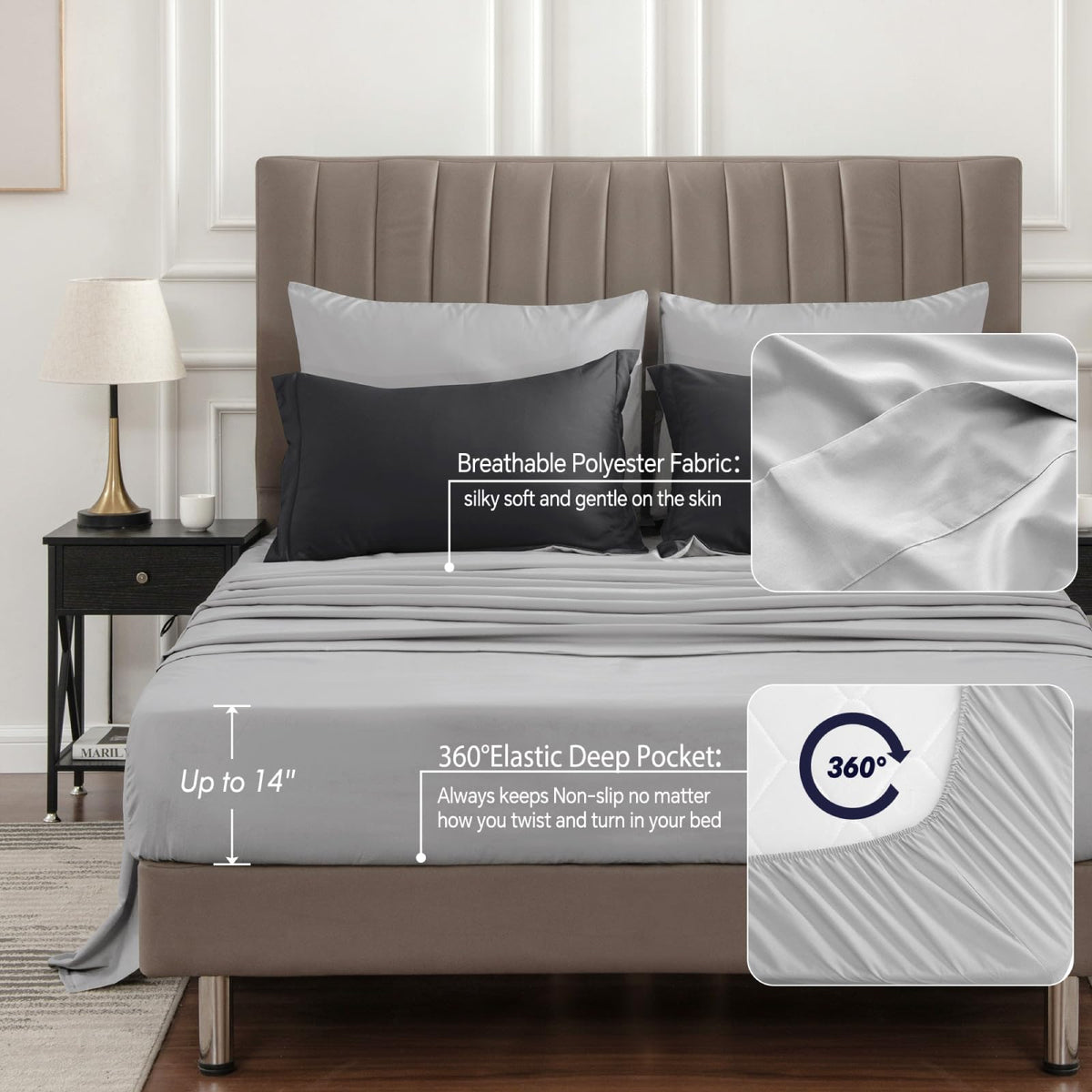 BEDELITE flat sheet 81x96 delivers soft, breathable comfort all season.