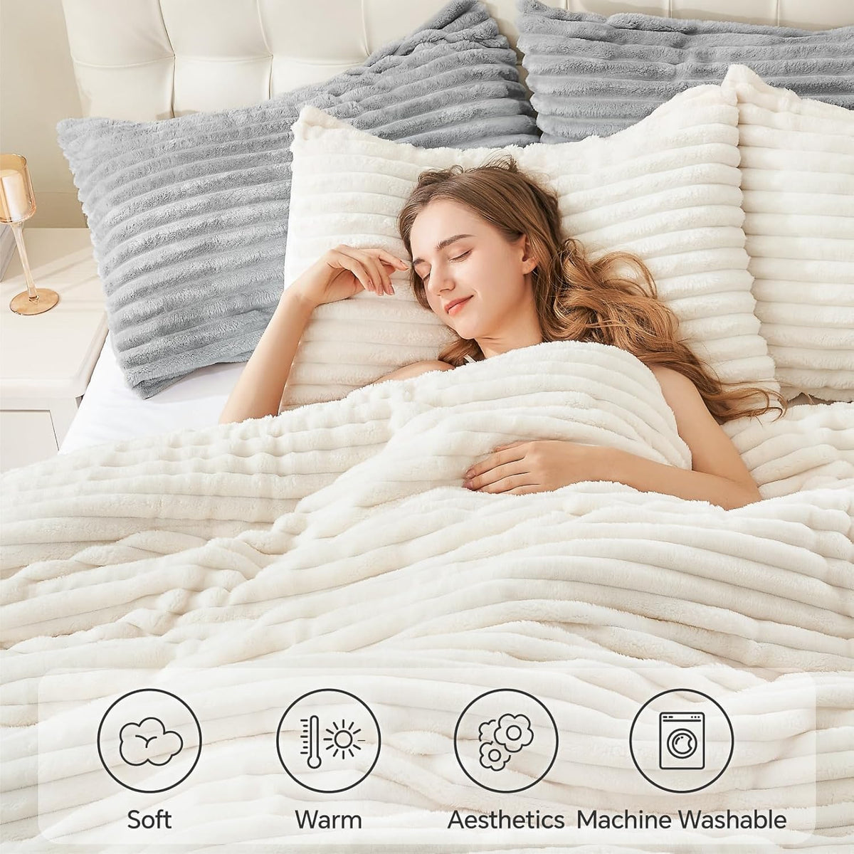 Bedroom setup featuring BEDELITE stripe pattern for luxurious look