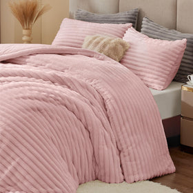 BEDELITE fleece queen comforter micro-mink side, silky touch for cosy sleep