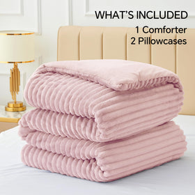 BEDELITE fleece queen comforter packaged presentation, ready for gifting or self-care