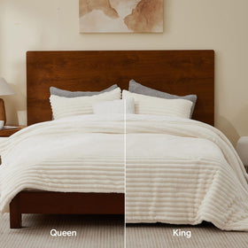 BEDELITE fleece queen comforter set machine washable design for easy care