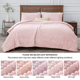 BEDELITE fleece queen comforter two pillowcases layout, matching set included