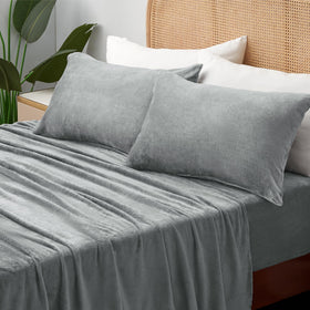 BEDELITE fleece queen flat sheet offering generous size for extra warmth and tucking.