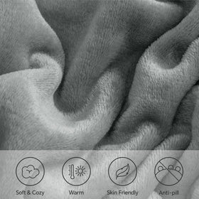 Close-up of BEDELITE plush microfleece texture with low-pilling feel.