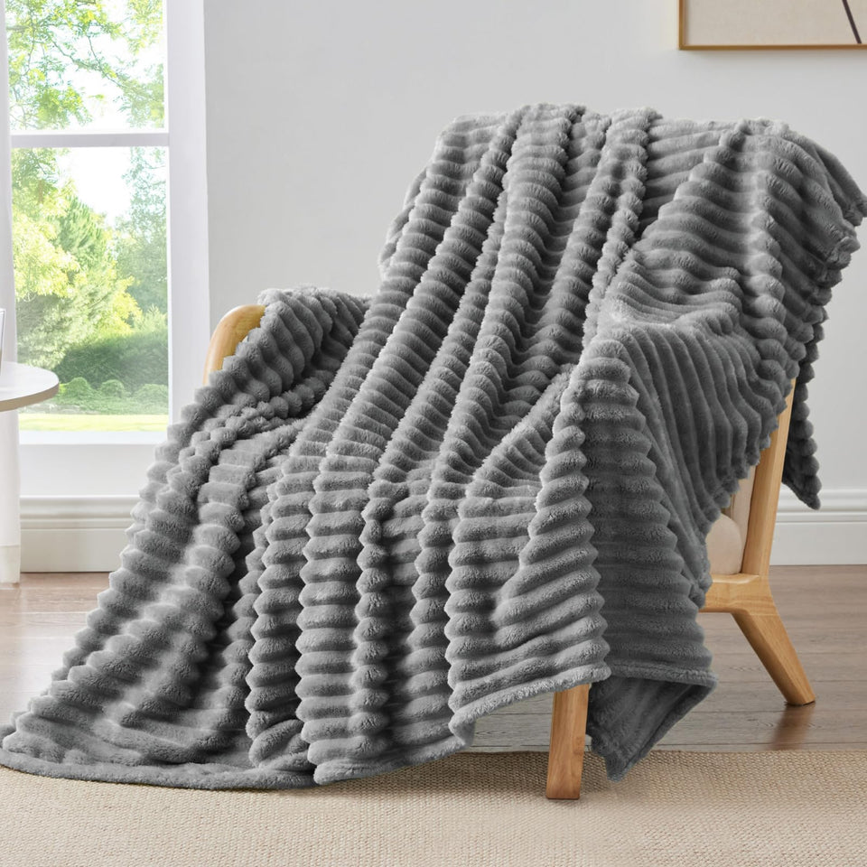 Bedelite fleece throw blanket in warm 50-by-60 inches for cozy lounging