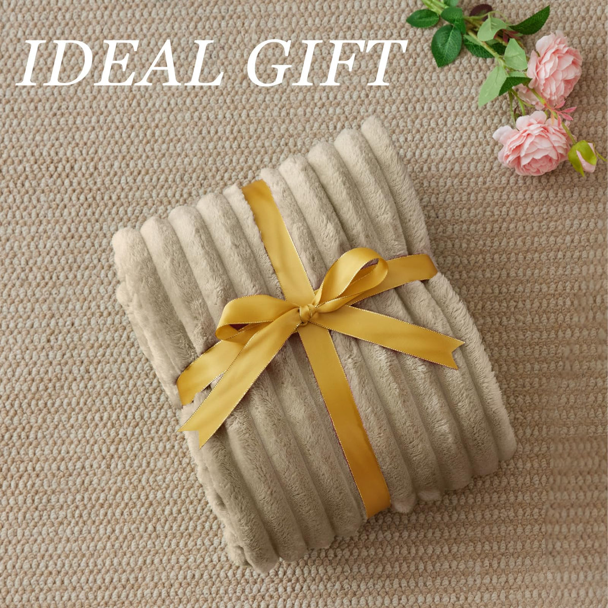 BEDELITE fleece throw upgraded striped design highlights texture and decorative warmth.