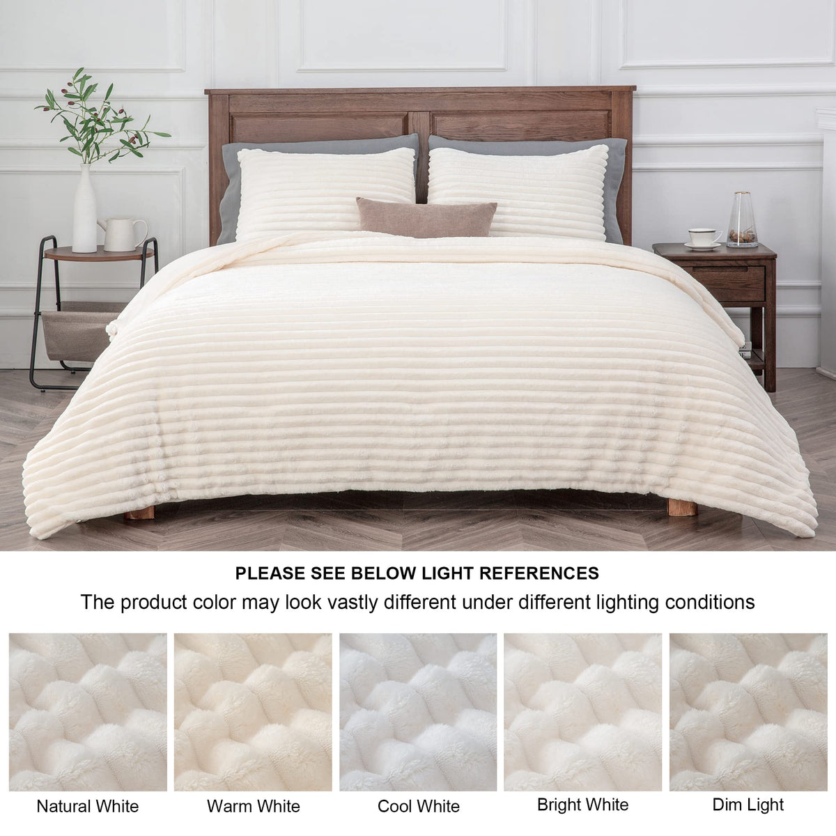 BEDELITE fleece twin comforter set on bed, draped for inviting warmth