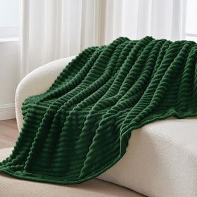 BEDELITE forest green fleece throw on bedside setup for warmth