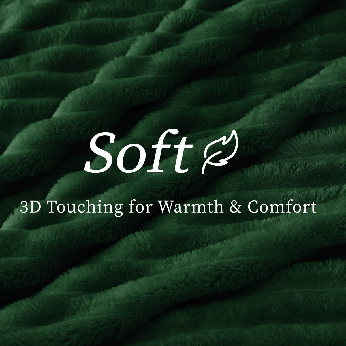 BEDELITE forest green fleece throw closeup of plush fabric