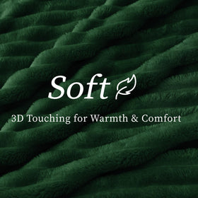BEDELITE forest green fleece throw closeup of plush fabric