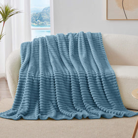 BEDELITE gift-ready blue throw makes a thoughtful housewarming or holiday present.