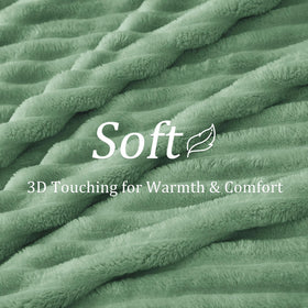 BEDELITE green throw draped on sofa adding warmth and texture