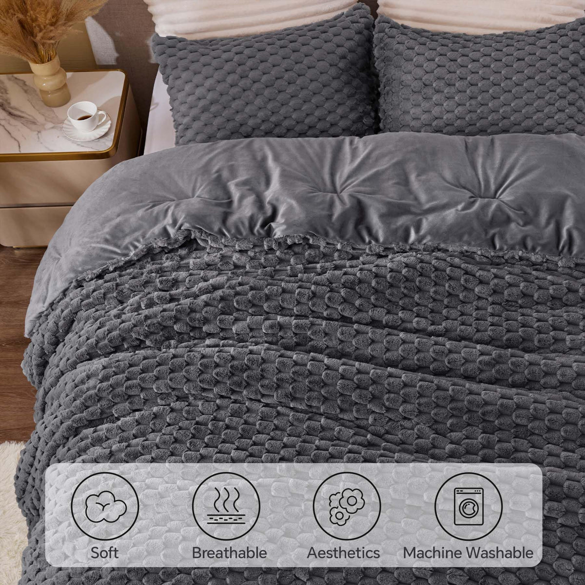 BEDELITE plush exterior design elevates bedroom aesthetics with luxe texture.
