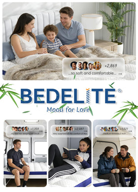 Extended bed skirt on BEDELITE topper keeps the fit secure for night use.
