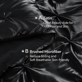 BEDELITE satin comforter queen satin reverse shown for dual-sided softness.