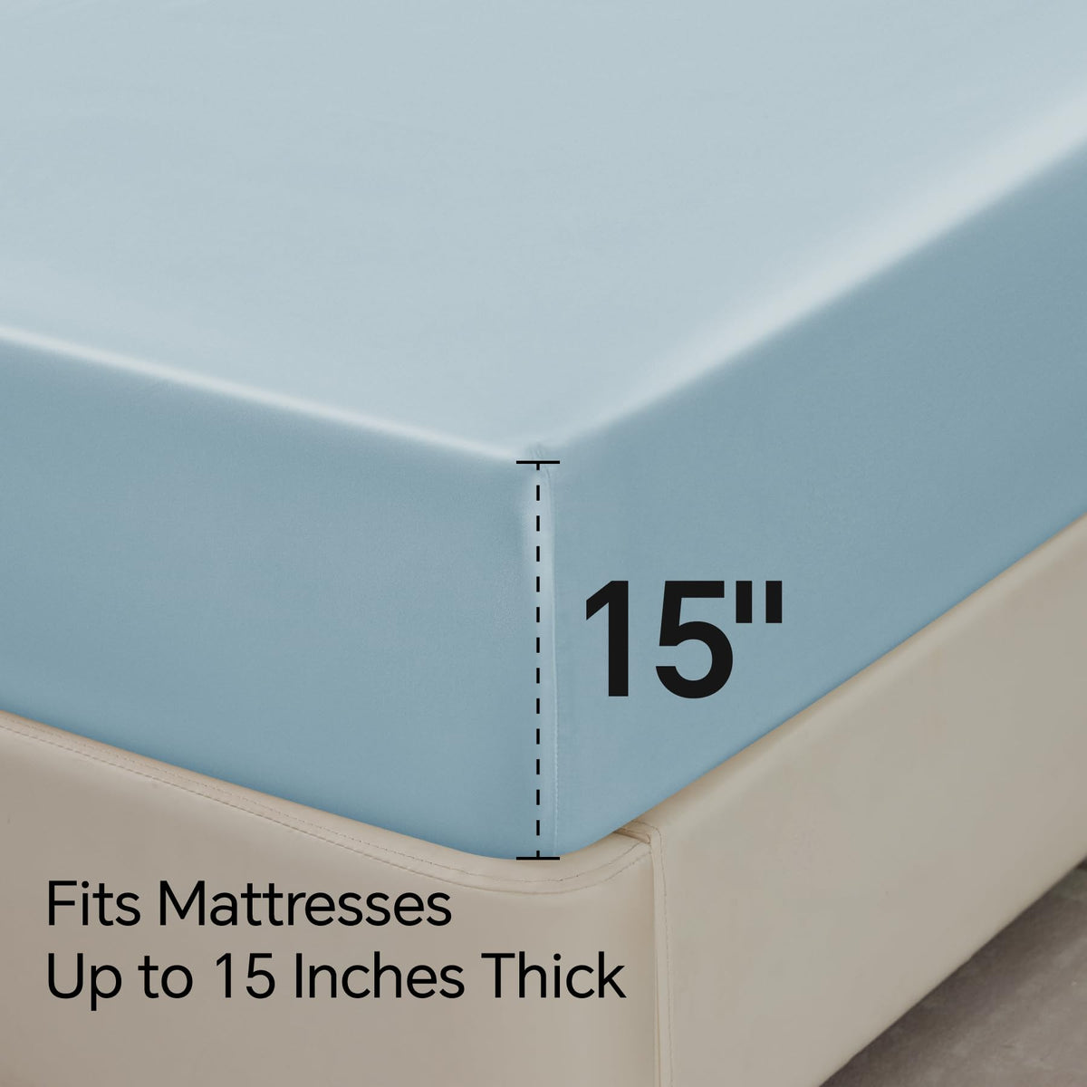 BEDELITE satin sheets styled in a modern bedroom for chic decor
