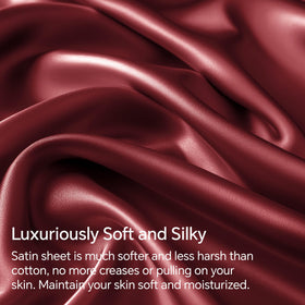 BEDELITE satin sheets' deep-pocket fit on a tall mattress up to 15 inches.