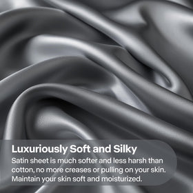 BEDELITE satin sheets flat sheet king size with elegant drape and smooth surface.