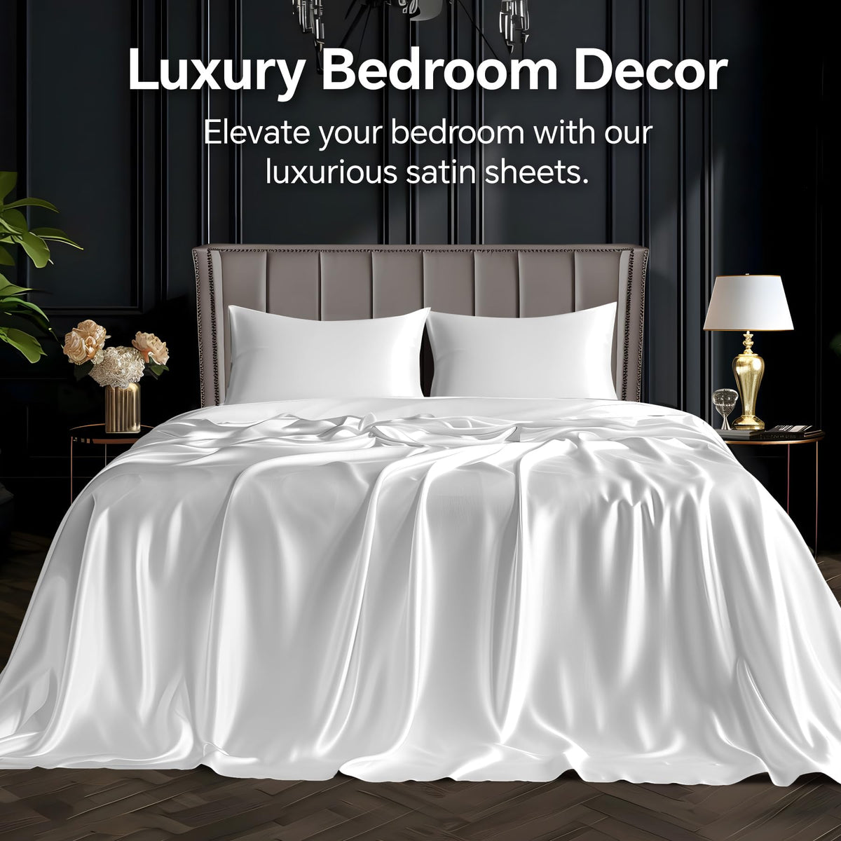 BEDELITE satin queen fitted sheet on mattress for snug fit and durability