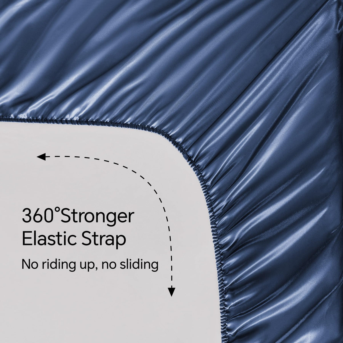 BEDELITE satin sheets queen flat and fitted sheets with navy hue