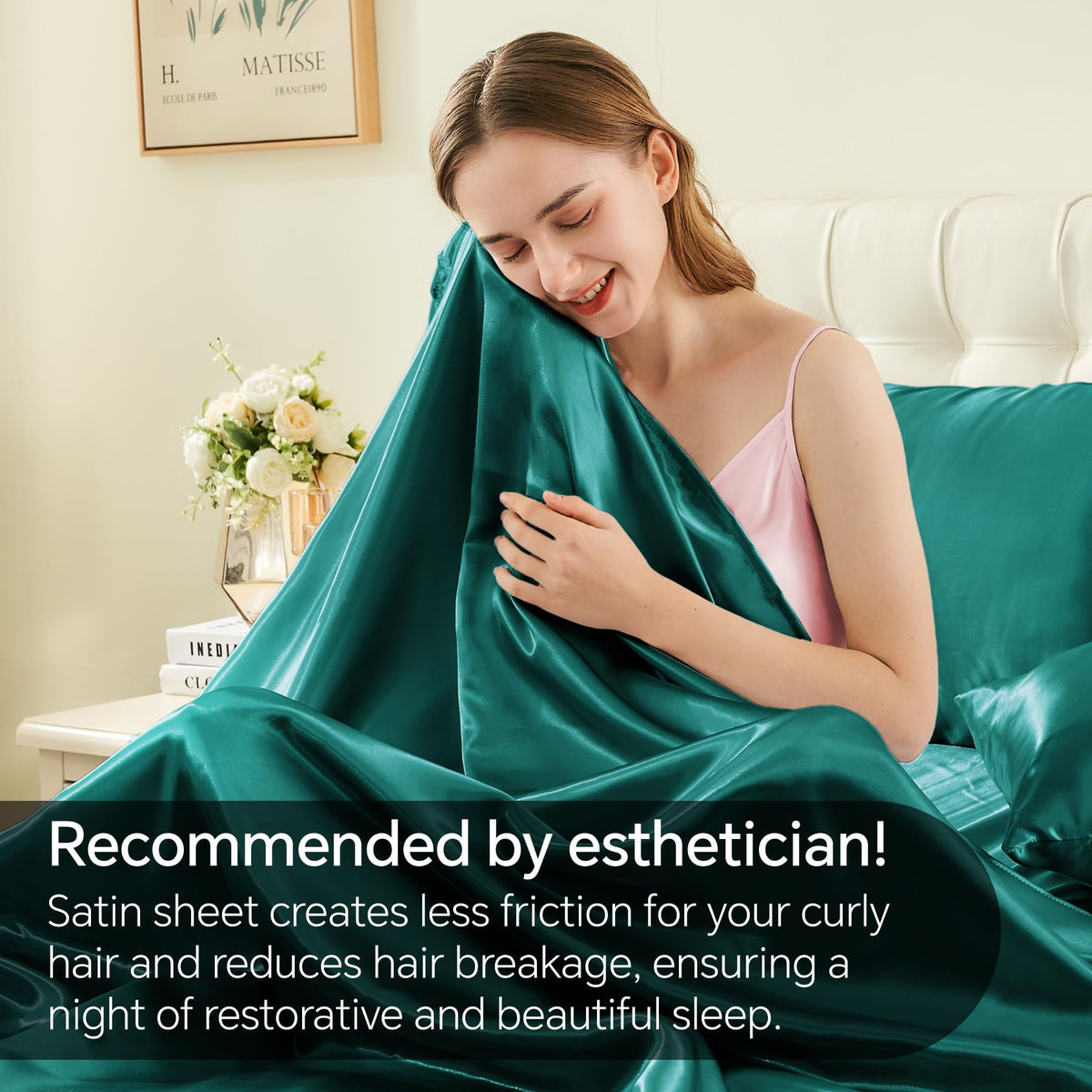 BEDELITE satin queen flat sheet drapes softly for luxurious layering