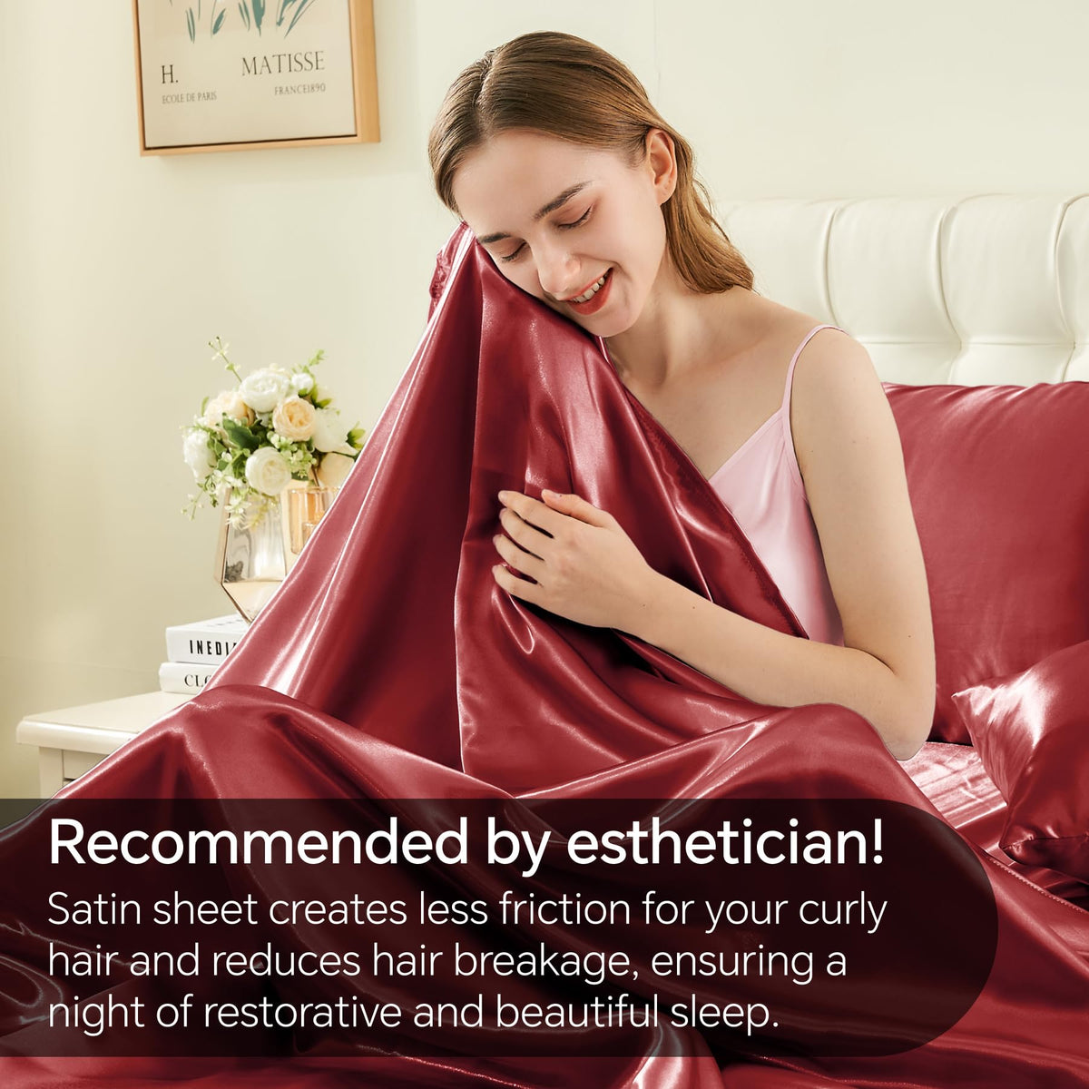BEDELITE pillowcase set showing smooth satin finish for hair and skin care