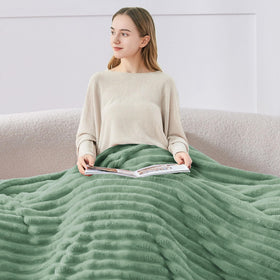 BEDELITE striped pattern blanket with three-dimensional texture