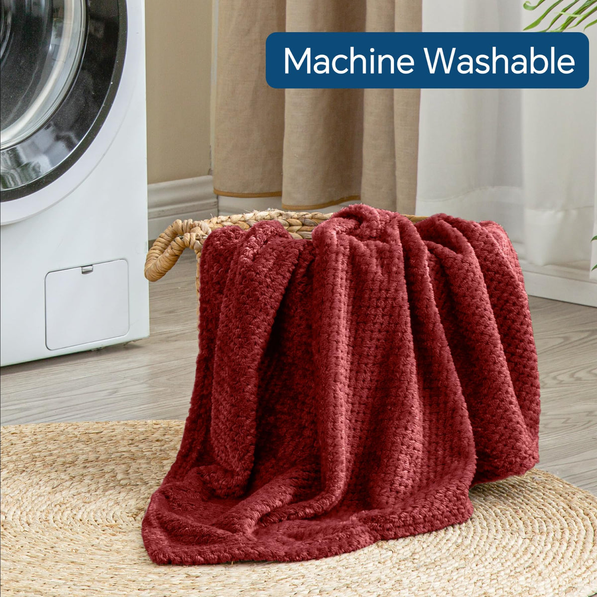 BEDELITE burgundy blanket presented as a gift-ready travel essential.