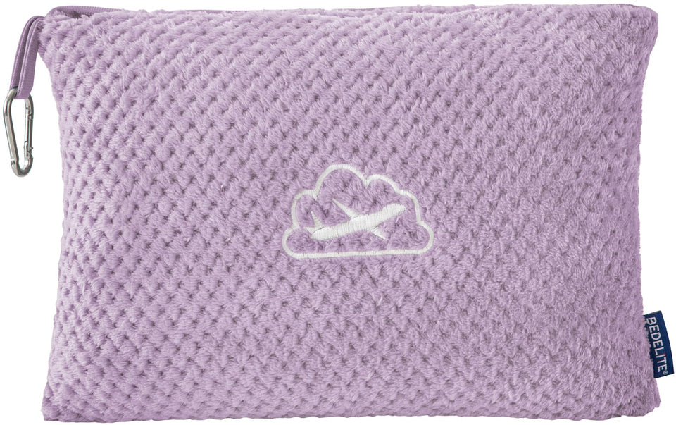 BEDELITE lavender travel blanket with luggage sleeve for secure suitcase attachment