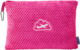 BEDELITE travel blanket in pink soft fleece for cozy comfort on the go.